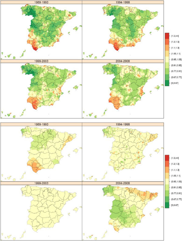 distribución geográfica del cáncer de vejiga en España