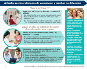 prevención del cáncer de cuello de útero recomendaciones